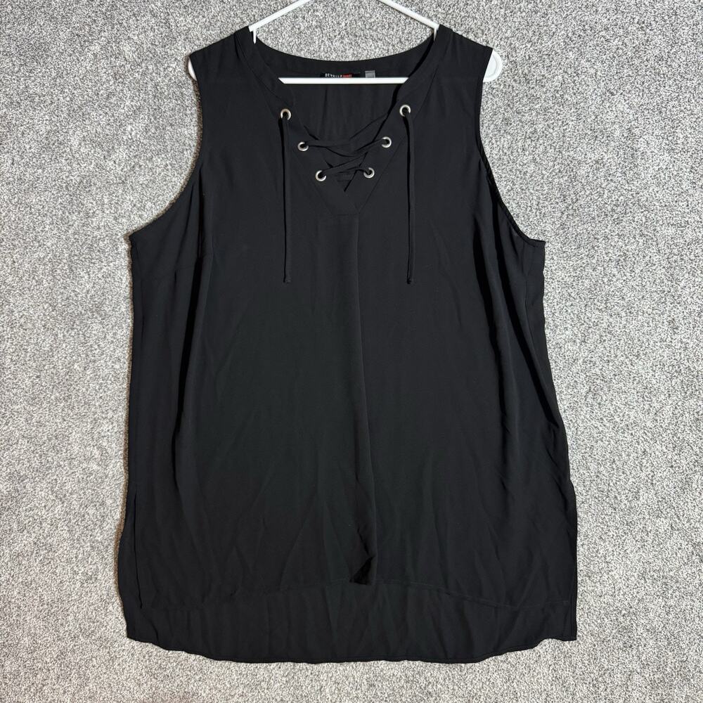 Tunic Top Womens 1X Plus Lace Up Grommet Sheer Gothic Grunge High Low Streetwear